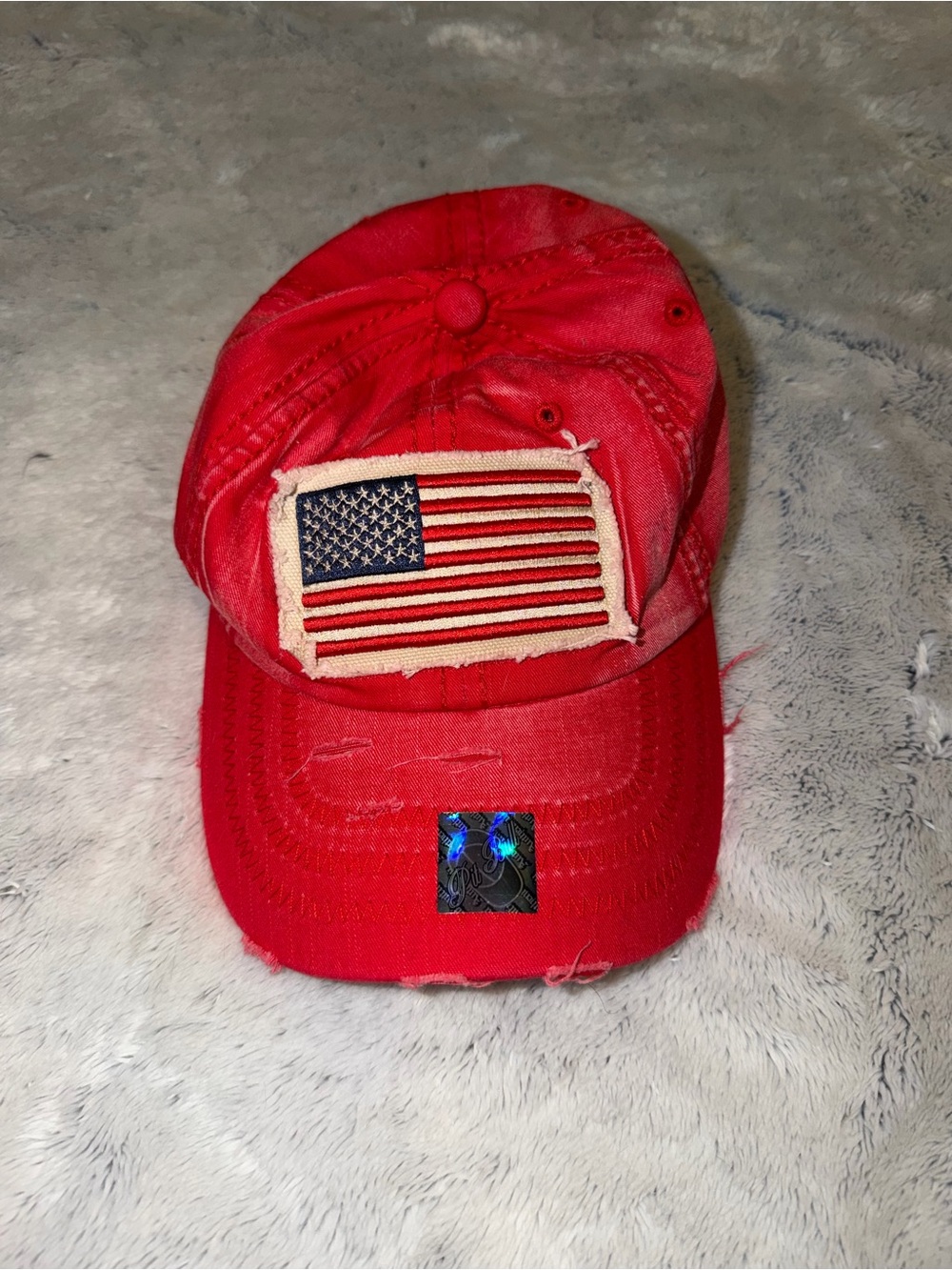 Di Bull Red Cotton Cap with USA Print